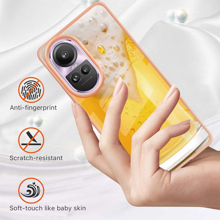 For OPPO Reno10 Pro 5G Global Electroplating Marble Dual-side IMD Phone Case(Draft Beer) by buy2fix