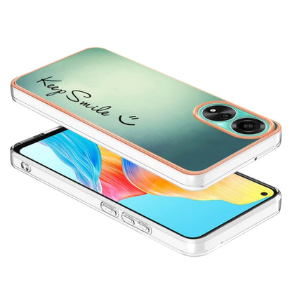 For OPPO A78 4G Electroplating Marble Dual-side IMD Phone Case(Smile) by buy2fix