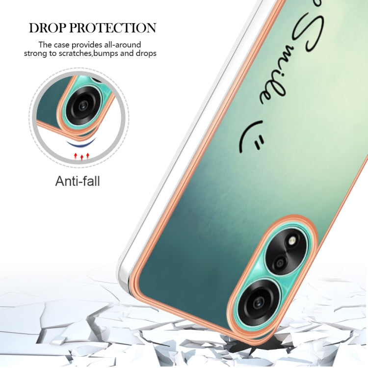 For OPPO A78 4G Electroplating Marble Dual-side IMD Phone Case(Smile) by buy2fix