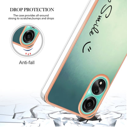 For OPPO A78 4G Electroplating Marble Dual-side IMD Phone Case(Smile) by buy2fix