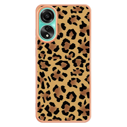 For OPPO A78 4G Electroplating Marble Dual-side IMD Phone Case(Leopard Print) by buy2fix