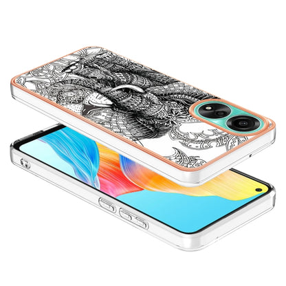 For OPPO A78 4G Electroplating Marble Dual-side IMD Phone Case(Totem Elephant) by buy2fix