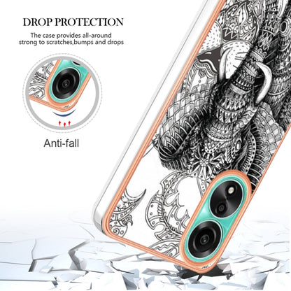 For OPPO A78 4G Electroplating Marble Dual-side IMD Phone Case(Totem Elephant) by buy2fix