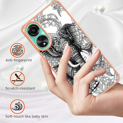 For OPPO A78 4G Electroplating Marble Dual-side IMD Phone Case(Totem Elephant) by buy2fix