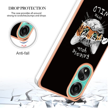 For OPPO A78 4G Electroplating Marble Dual-side IMD Phone Case(Natural Growth) by buy2fix