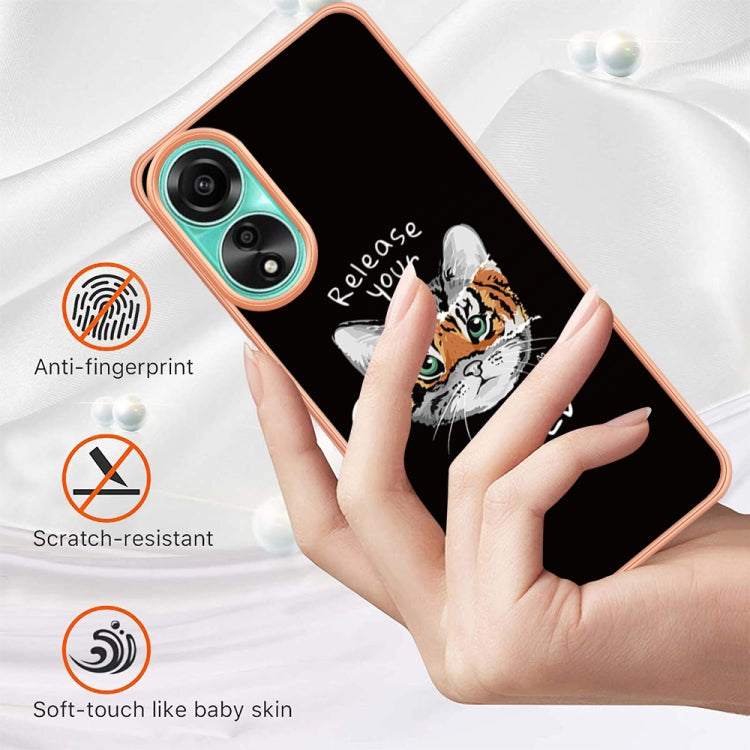 For OPPO A78 4G Electroplating Marble Dual-side IMD Phone Case(Natural Growth) by buy2fix