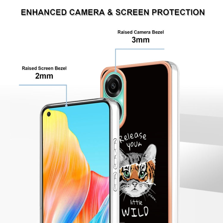 For OPPO A78 4G Electroplating Marble Dual-side IMD Phone Case(Natural Growth) by buy2fix