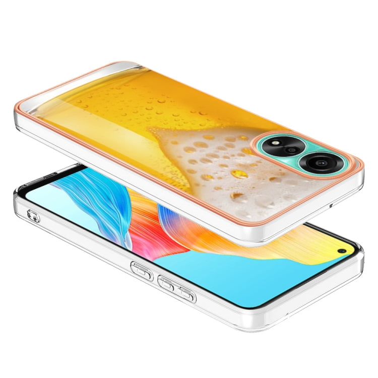 For OPPO A78 4G Electroplating Marble Dual-side IMD Phone Case(Draft Beer) by buy2fix