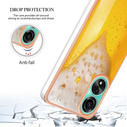 For OPPO A78 4G Electroplating Marble Dual-side IMD Phone Case(Draft Beer) by buy2fix