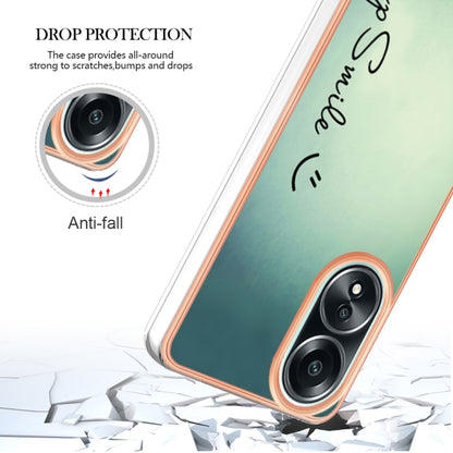 For OPPO A58 4G Electroplating Marble Dual-side IMD Phone Case(Smile) by buy2fix