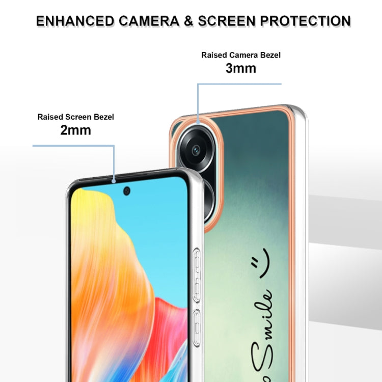 For OPPO A58 4G Electroplating Marble Dual-side IMD Phone Case(Smile) by buy2fix