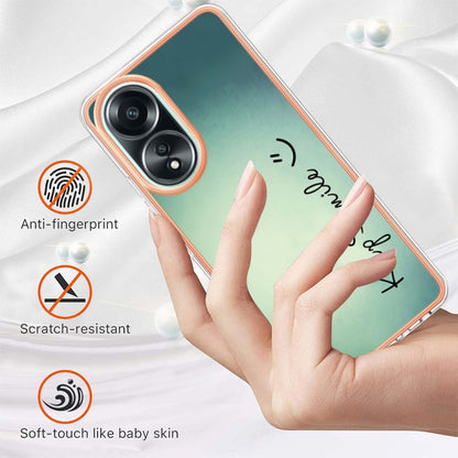 For OPPO A58 4G Electroplating Marble Dual-side IMD Phone Case(Smile) by buy2fix