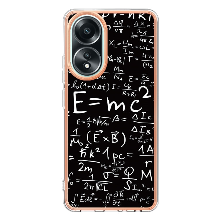 For OPPO A58 4G Electroplating Marble Dual-side IMD Phone Case(Equation) by buy2fix