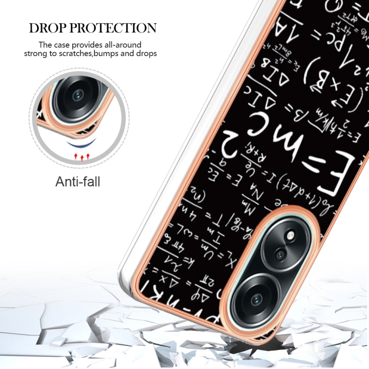 For OPPO A58 4G Electroplating Marble Dual-side IMD Phone Case(Equation) by buy2fix