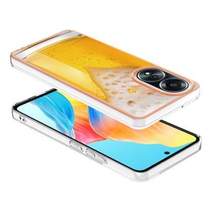 For OPPO A58 4G Electroplating Marble Dual-side IMD Phone Case(Draft Beer) by buy2fix