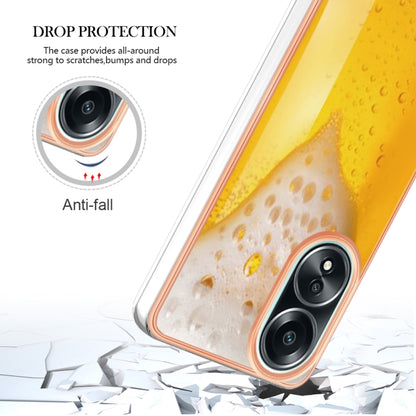 For OPPO A58 4G Electroplating Marble Dual-side IMD Phone Case(Draft Beer) by buy2fix