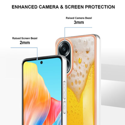 For OPPO A58 4G Electroplating Marble Dual-side IMD Phone Case(Draft Beer) by buy2fix