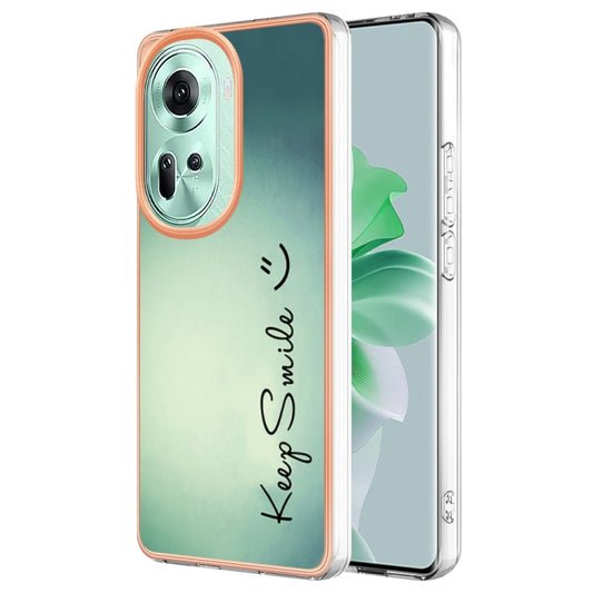 For OPPO Reno11 5G Global Electroplating Marble Dual-side IMD Phone Case(Smile) - OPPO Cases by buy2fix | Online Shopping UK | buy2fix