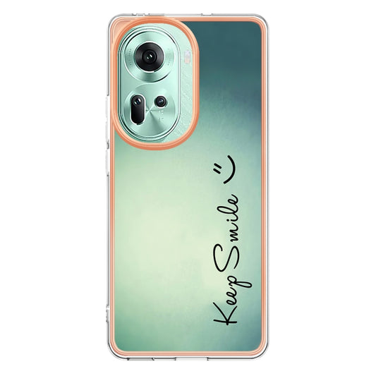 For OPPO Reno11 5G Global Electroplating Marble Dual-side IMD Phone Case(Smile) - OPPO Cases by buy2fix | Online Shopping UK | buy2fix