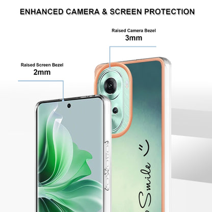 For OPPO Reno11 5G Global Electroplating Marble Dual-side IMD Phone Case(Smile) - OPPO Cases by buy2fix | Online Shopping UK | buy2fix