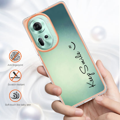 For OPPO Reno11 5G Global Electroplating Marble Dual-side IMD Phone Case(Smile) - OPPO Cases by buy2fix | Online Shopping UK | buy2fix