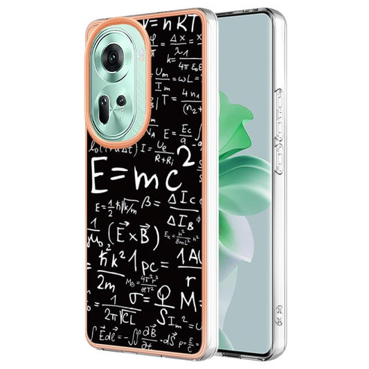 For OPPO Reno11 5G Global Electroplating Marble Dual-side IMD Phone Case(Equation) - OPPO Cases by buy2fix | Online Shopping UK | buy2fix