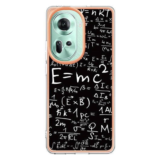 For OPPO Reno11 5G Global Electroplating Marble Dual-side IMD Phone Case(Equation) - OPPO Cases by buy2fix | Online Shopping UK | buy2fix