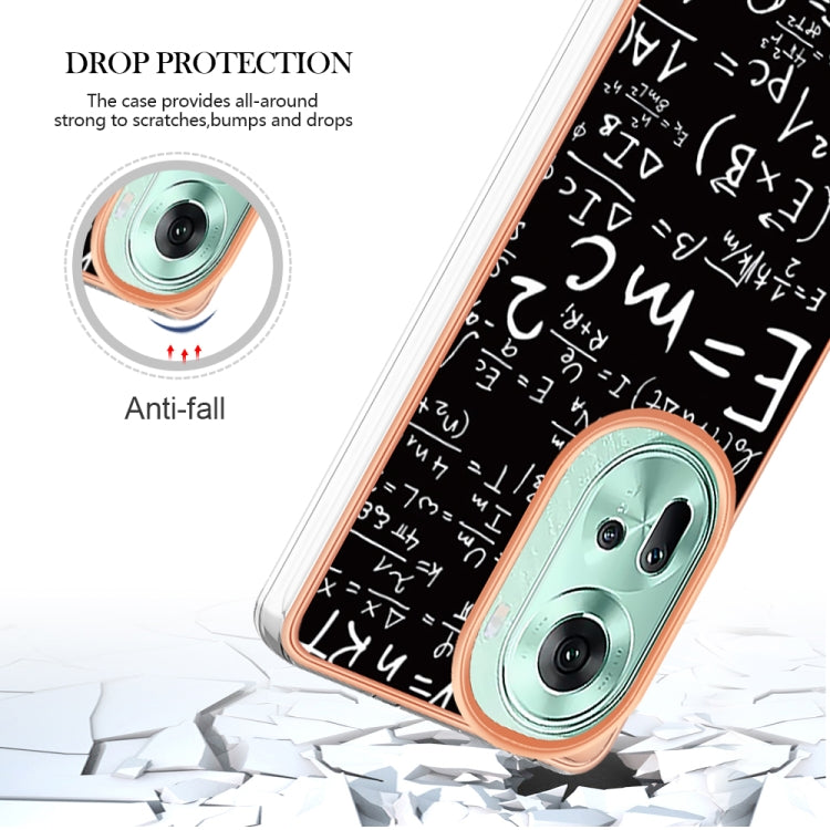 For OPPO Reno11 5G Global Electroplating Marble Dual-side IMD Phone Case(Equation) - OPPO Cases by buy2fix | Online Shopping UK | buy2fix