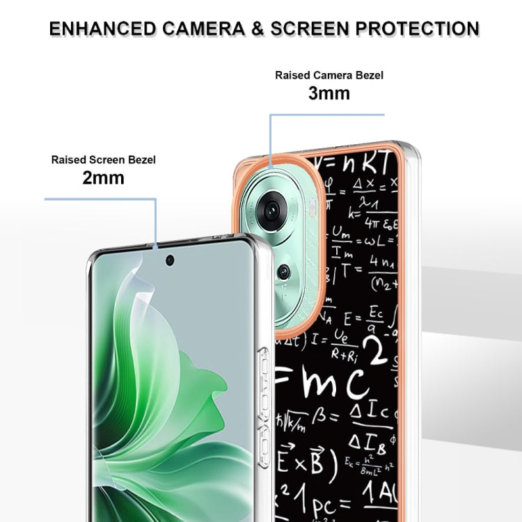 For OPPO Reno11 5G Global Electroplating Marble Dual-side IMD Phone Case(Equation) - OPPO Cases by buy2fix | Online Shopping UK | buy2fix