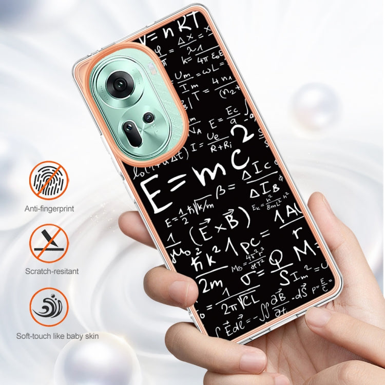 For OPPO Reno11 5G Global Electroplating Marble Dual-side IMD Phone Case(Equation) - OPPO Cases by buy2fix | Online Shopping UK | buy2fix