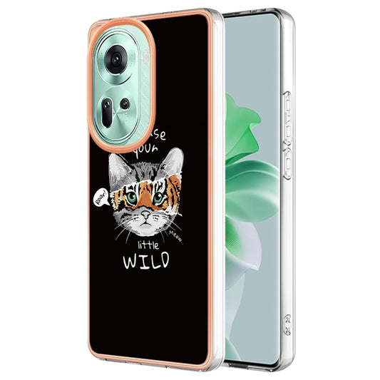 For OPPO Reno11 5G Global Electroplating Marble Dual-side IMD Phone Case(Natural Growth) - OPPO Cases by buy2fix | Online Shopping UK | buy2fix
