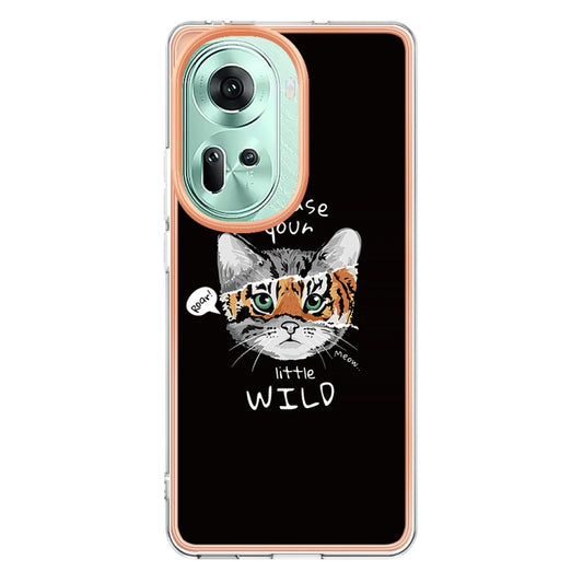 For OPPO Reno11 5G Global Electroplating Marble Dual-side IMD Phone Case(Natural Growth) - OPPO Cases by buy2fix | Online Shopping UK | buy2fix