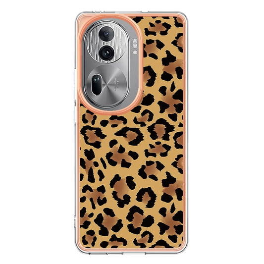 For OPPO Reno11 Pro 5G Global Electroplating Marble Dual-side IMD Phone Case(Leopard Print) - OPPO Cases by buy2fix | Online Shopping UK | buy2fix