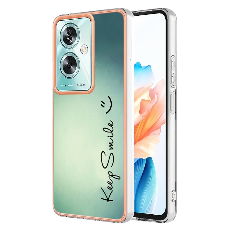 For OPPO A79 5G Global Electroplating Marble Dual-side IMD Phone Case(Smile) by buy2fix