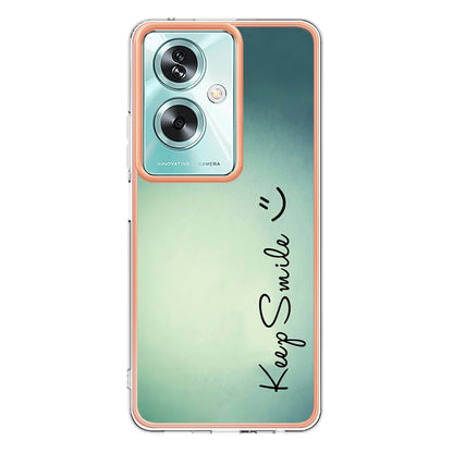 For OPPO A79 5G Global Electroplating Marble Dual-side IMD Phone Case(Smile) by buy2fix