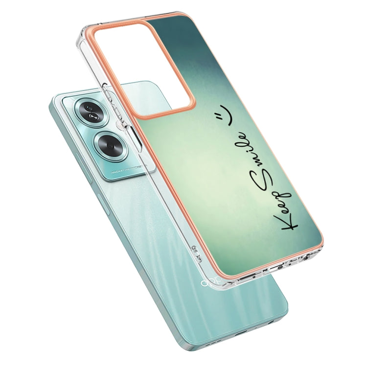 For OPPO A79 5G Global Electroplating Marble Dual-side IMD Phone Case(Smile) by buy2fix
