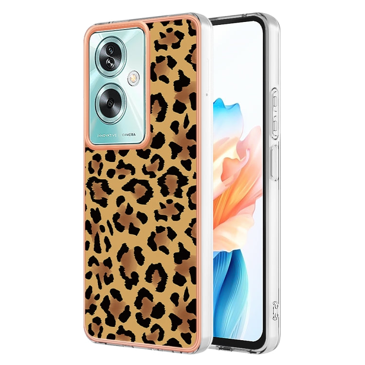 For OPPO A79 5G Global Electroplating Marble Dual-side IMD Phone Case(Leopard Print) by buy2fix