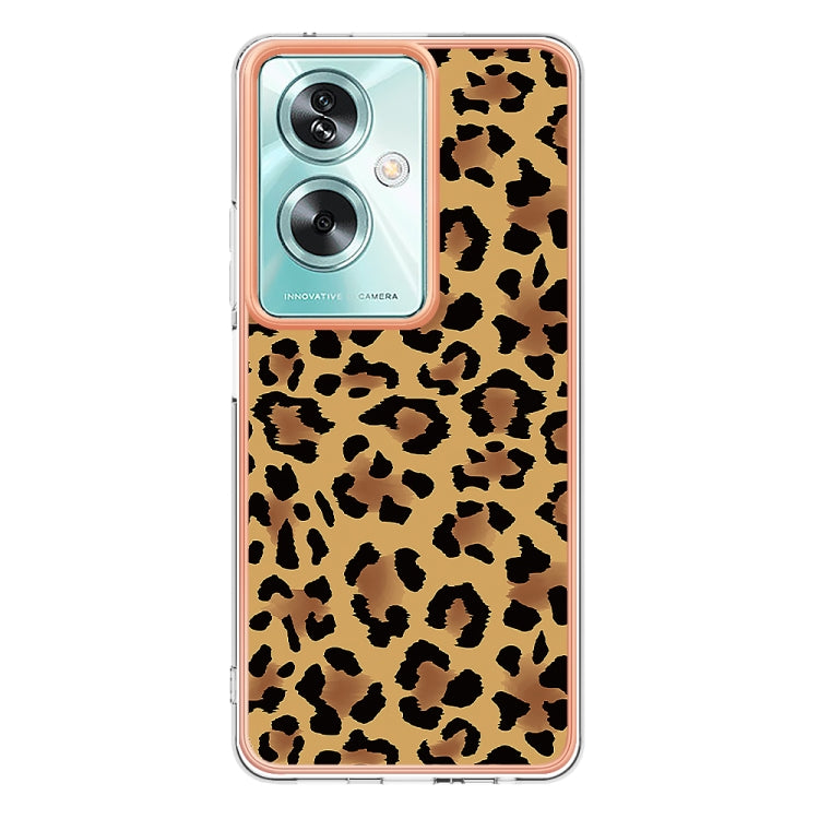 For OPPO A79 5G Global Electroplating Marble Dual-side IMD Phone Case(Leopard Print) by buy2fix