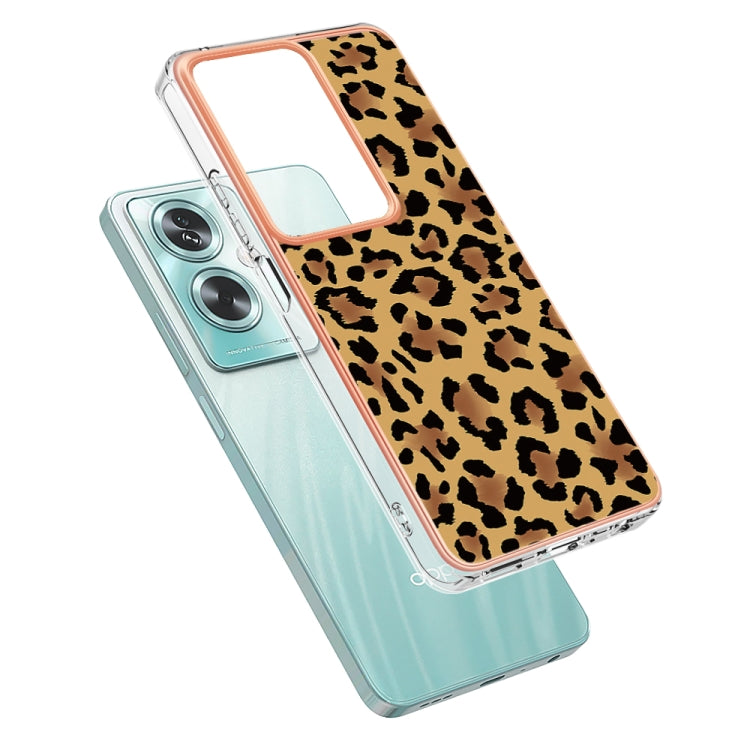 For OPPO A79 5G Global Electroplating Marble Dual-side IMD Phone Case(Leopard Print) by buy2fix