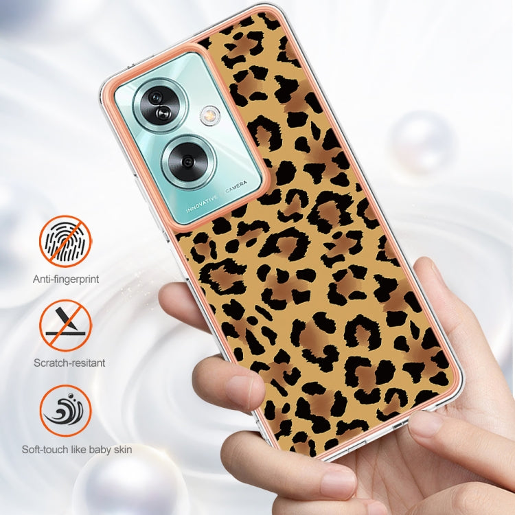 For OPPO A79 5G Global Electroplating Marble Dual-side IMD Phone Case(Leopard Print) by buy2fix