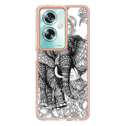 For OPPO A79 5G Global Electroplating Marble Dual-side IMD Phone Case(Totem Elephant) by buy2fix