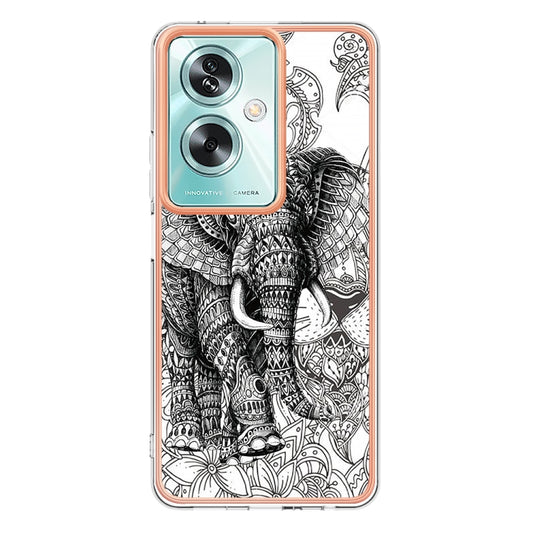 For OPPO A79 5G Global Electroplating Marble Dual-side IMD Phone Case(Totem Elephant) by buy2fix