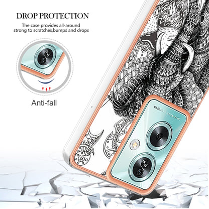 For OPPO A79 5G Global Electroplating Marble Dual-side IMD Phone Case(Totem Elephant) by buy2fix