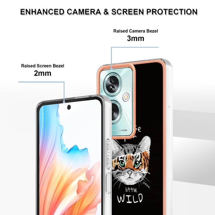 For OPPO A79 5G Global Electroplating Marble Dual-side IMD Phone Case(Natural Growth) by buy2fix