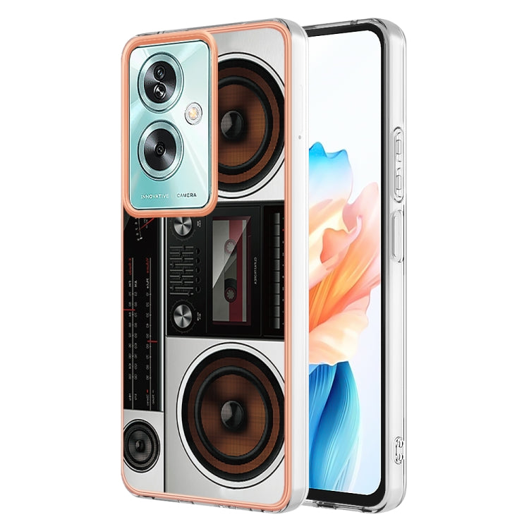 For OPPO A79 5G Global Electroplating Marble Dual-side IMD Phone Case(Retro Radio) by buy2fix