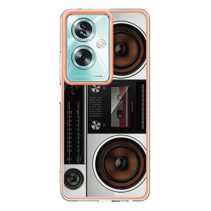 For OPPO A79 5G Global Electroplating Marble Dual-side IMD Phone Case(Retro Radio) by buy2fix