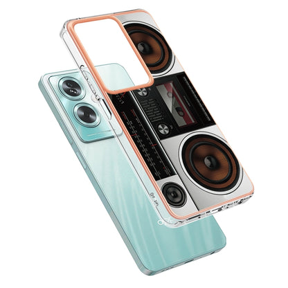 For OPPO A79 5G Global Electroplating Marble Dual-side IMD Phone Case(Retro Radio) by buy2fix