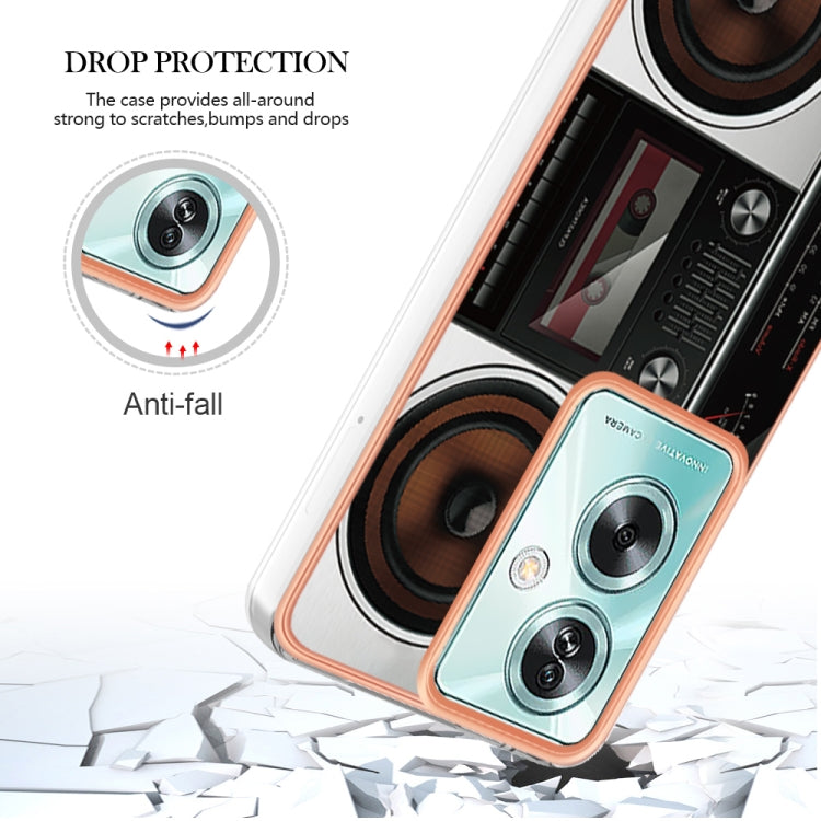 For OPPO A79 5G Global Electroplating Marble Dual-side IMD Phone Case(Retro Radio) by buy2fix