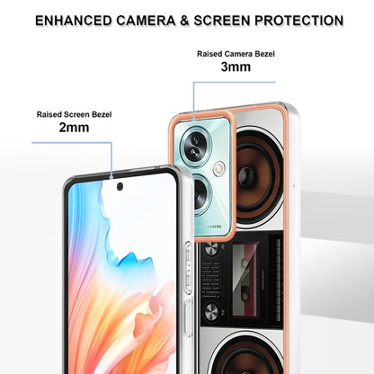 For OPPO A79 5G Global Electroplating Marble Dual-side IMD Phone Case(Retro Radio) by buy2fix