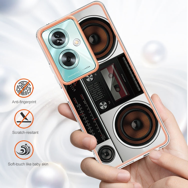 For OPPO A79 5G Global Electroplating Marble Dual-side IMD Phone Case(Retro Radio) by buy2fix